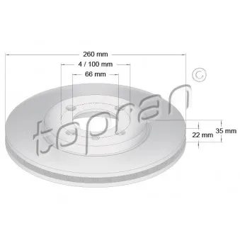 TOPRAN 500 559 - Jeu de 2 disques de frein avant