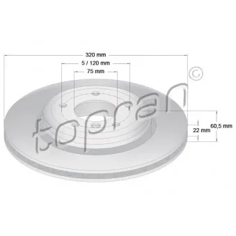 Jeu de 2 disques de frein arrière TOPRAN OEM 6855157