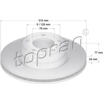 TOPRAN 500 944 - Jeu de 2 disques de frein avant