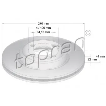 TOPRAN 501 014 - Jeu de 2 disques de frein avant
