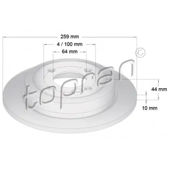TOPRAN 501 015 - Jeu de 2 disques de frein arrière