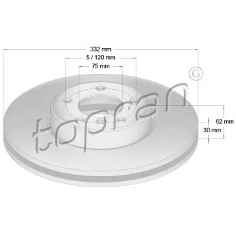 TOPRAN 501 190 - Jeu de 2 disques de frein avant