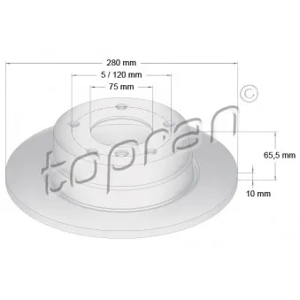 TOPRAN 501 223 - Jeu de 2 disques de frein arrière