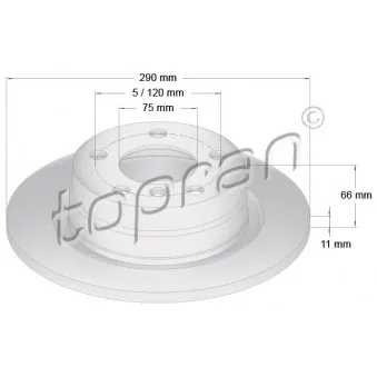 TOPRAN 501 903 - Jeu de 2 disques de frein arrière