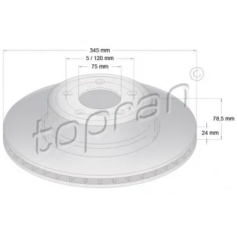 TOPRAN 502 105 - Jeu de 2 disques de frein arrière