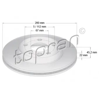 TOPRAN 502 566 - Jeu de 2 disques de frein avant