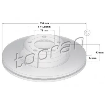 TOPRAN 503 015 - Jeu de 2 disques de frein avant