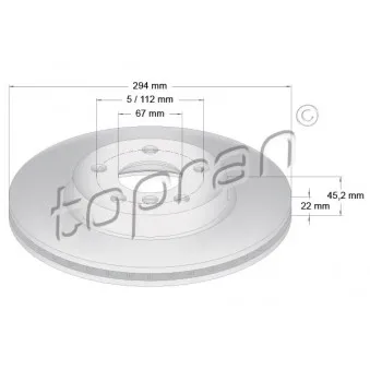 TOPRAN 503 019 - Jeu de 2 disques de frein avant