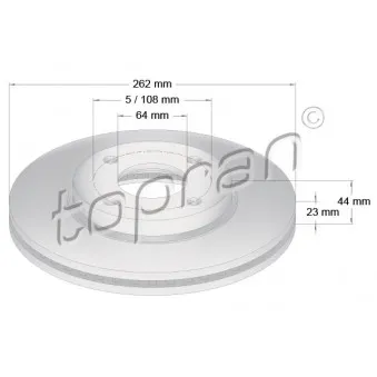 TOPRAN 631 172 - Jeu de 2 disques de frein avant