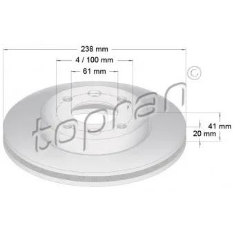 TOPRAN 700 176 - Jeu de 2 disques de frein avant