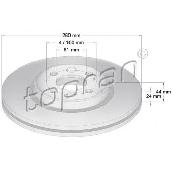 TOPRAN 700 184 - Jeu de 2 disques de frein avant