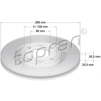 TOPRAN 720 246 - Jeu de 2 disques de frein avant