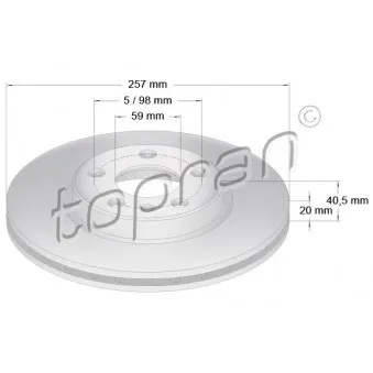 TOPRAN 722 449 - Jeu de 2 disques de frein avant