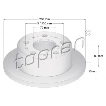 TOPRAN 722 597 - Jeu de 2 disques de frein arrière