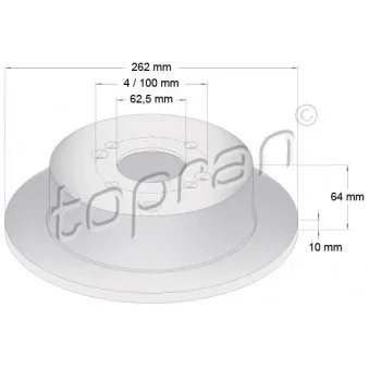 TOPRAN 820 281 - Jeu de 2 disques de frein arrière
