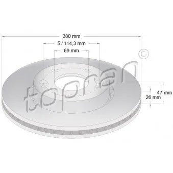 TOPRAN 820 376 - Jeu de 2 disques de frein avant