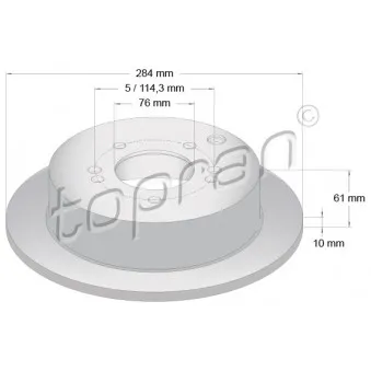 TOPRAN 820 378 - Jeu de 2 disques de frein arrière