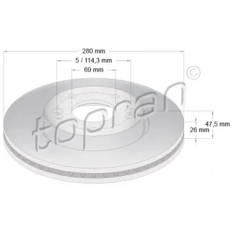 TOPRAN 820 603 - Jeu de 2 disques de frein avant