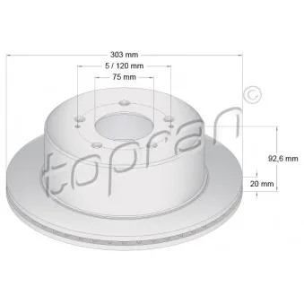 TOPRAN 821 218 - Jeu de 2 disques de frein arrière