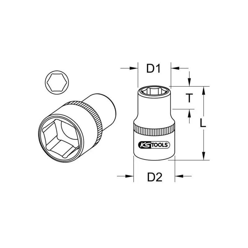 Clé à douille KS TOOLS 917.1222 - Visuel 2