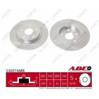 ABE C42074ABE - Jeu de 2 disques de frein arrière