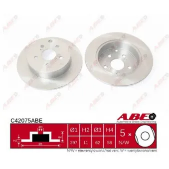 ABE C42075ABE - Jeu de 2 disques de frein arrière