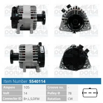 Alternateur MEAT & DORIA OEM 2706021031