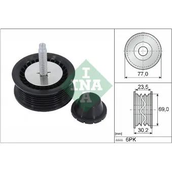 Poulie renvoi/transmission, courroie trapézoïdale à nervures INA 532 0889 10