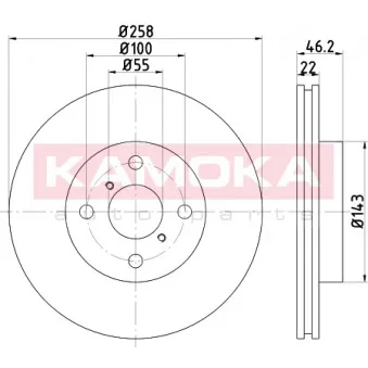 Jeu de 2 disques de frein avant KAMOKA OEM 435120D060000