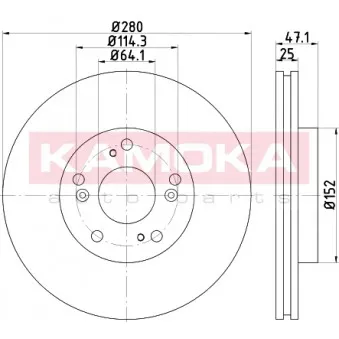 Jeu de 2 disques de frein avant KAMOKA OEM 45251S1AE40