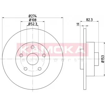Jeu de 2 disques de frein arrière KAMOKA OEM 8200367094