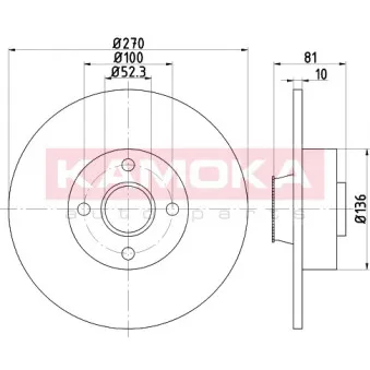Jeu de 2 disques de frein arrière KAMOKA OEM 432004943R