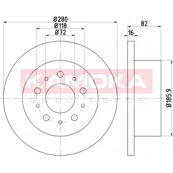 Jeu de 2 disques de frein arrière KAMOKA OEM 1341046080