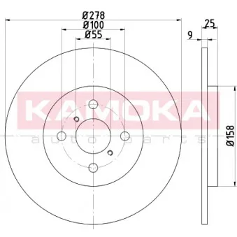 Jeu de 2 disques de frein arrière KAMOKA OEM 424310D060000