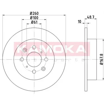 Jeu de 2 disques de frein arrière KAMOKA OEM 42510S5AA00
