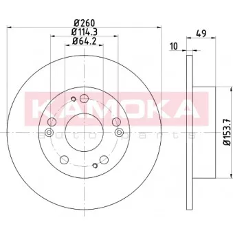 Jeu de 2 disques de frein arrière KAMOKA OEM 42510SEAE50