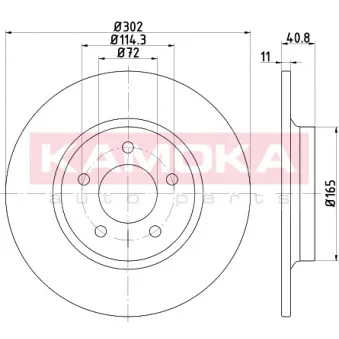 Jeu de 2 disques de frein arrière KAMOKA OEM C23Y26251A