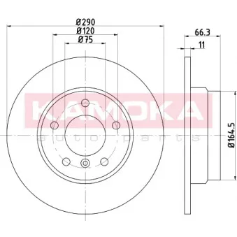 Jeu de 2 disques de frein arrière KAMOKA OEM 34216792225