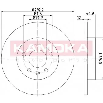 Jeu de 2 disques de frein arrière KAMOKA OEM 23118061