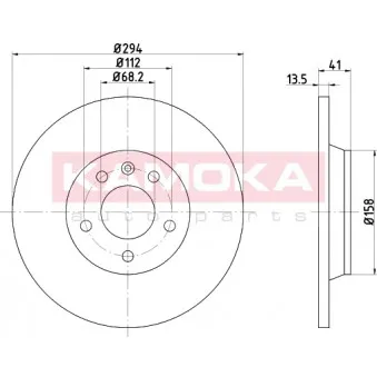 Jeu de 2 disques de frein arrière KAMOKA OEM 7D0615601C
