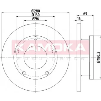 Jeu de 2 disques de frein arrière KAMOKA OEM 2262937