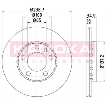 Jeu de 2 disques de frein avant KAMOKA OEM 6Q0615301L