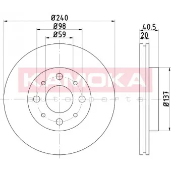 Jeu de 2 disques de frein avant KAMOKA OEM 9S511125DA