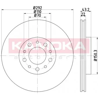 Jeu de 2 disques de frein arrière KAMOKA OEM 51760274