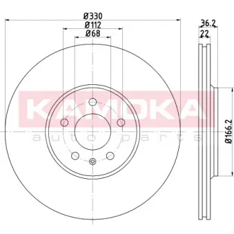 Jeu de 2 disques de frein arrière KAMOKA OEM 4h0615601d