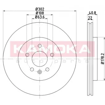 Jeu de 2 disques de frein arrière KAMOKA OEM 31471028
