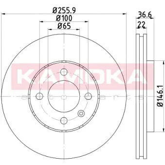 Jeu de 2 disques de frein avant KAMOKA OEM 1S0615301J
