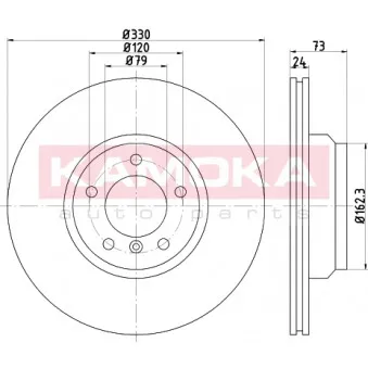 Jeu de 2 disques de frein avant KAMOKA OEM 34116764645