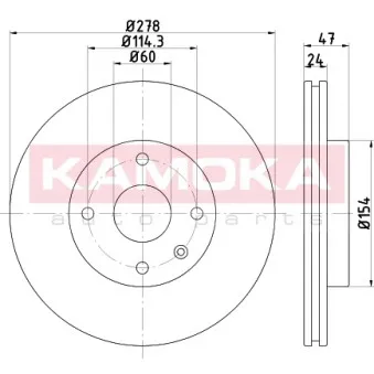 Jeu de 2 disques de frein avant KAMOKA OEM 96329364