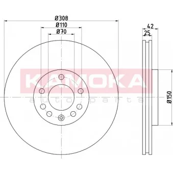 Jeu de 2 disques de frein avant KAMOKA OEM 5055389